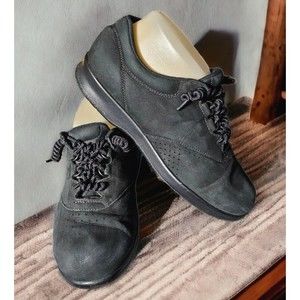 SAS Free Time Black Nubuck Leather Oxfords Comfort Walking Shoes Size 7M SB17